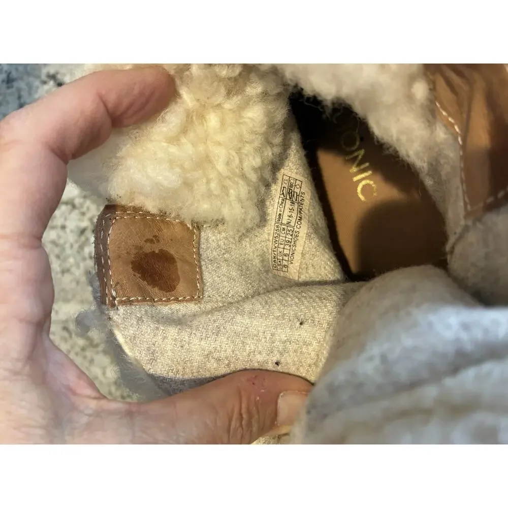 Vionic Women’s Size 8 Oak Lac-up Ankle Boots Splendid Suede Fur Sand Color - Picture 9 of 9